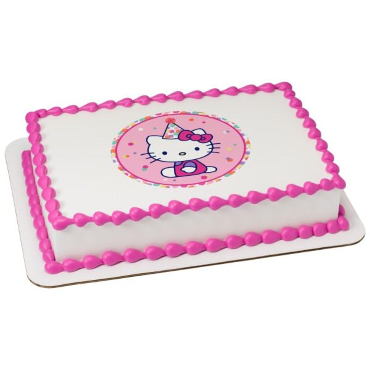 Hello Kitty Party Hat PhotoCake® Edible Cake Topper Icing Image for 1/4 Sheet cake or larger